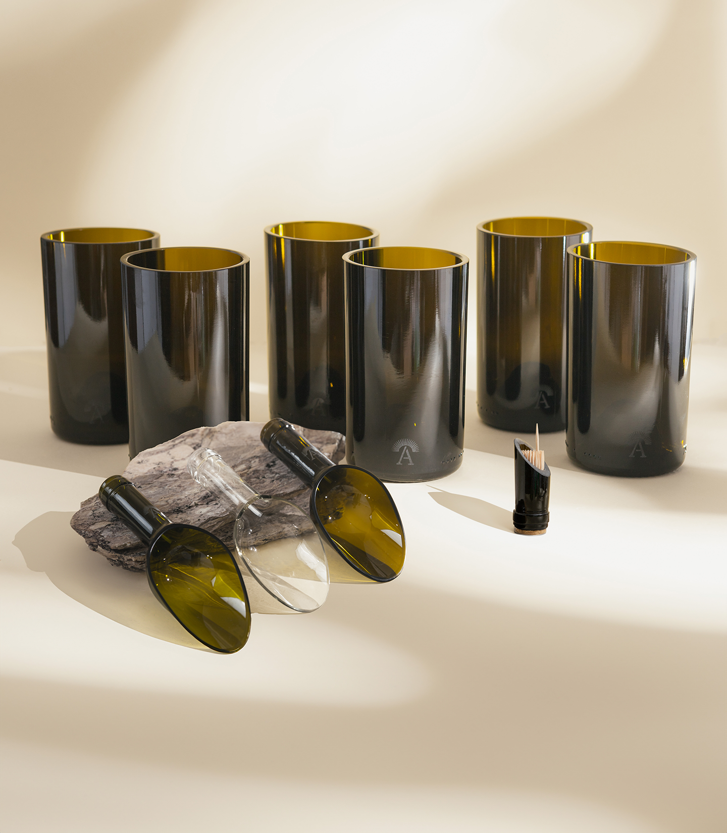 Collection Cocktail Party | 3 cuillères à amuse-gueules, 1 porte-cure-dents et 6 verres à cocktail