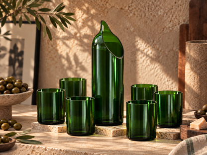 Set 6 bicchieri Verdi e Brocca Verde