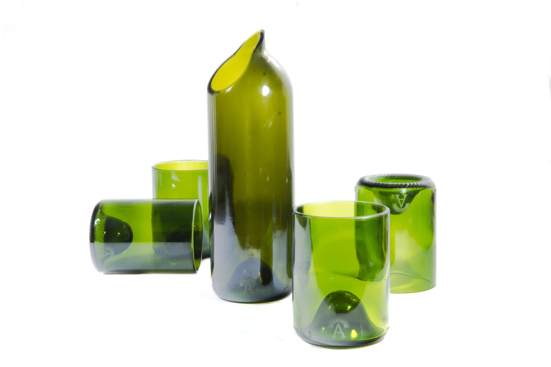 Set 6 bicchieri Verdi e Brocca Verde