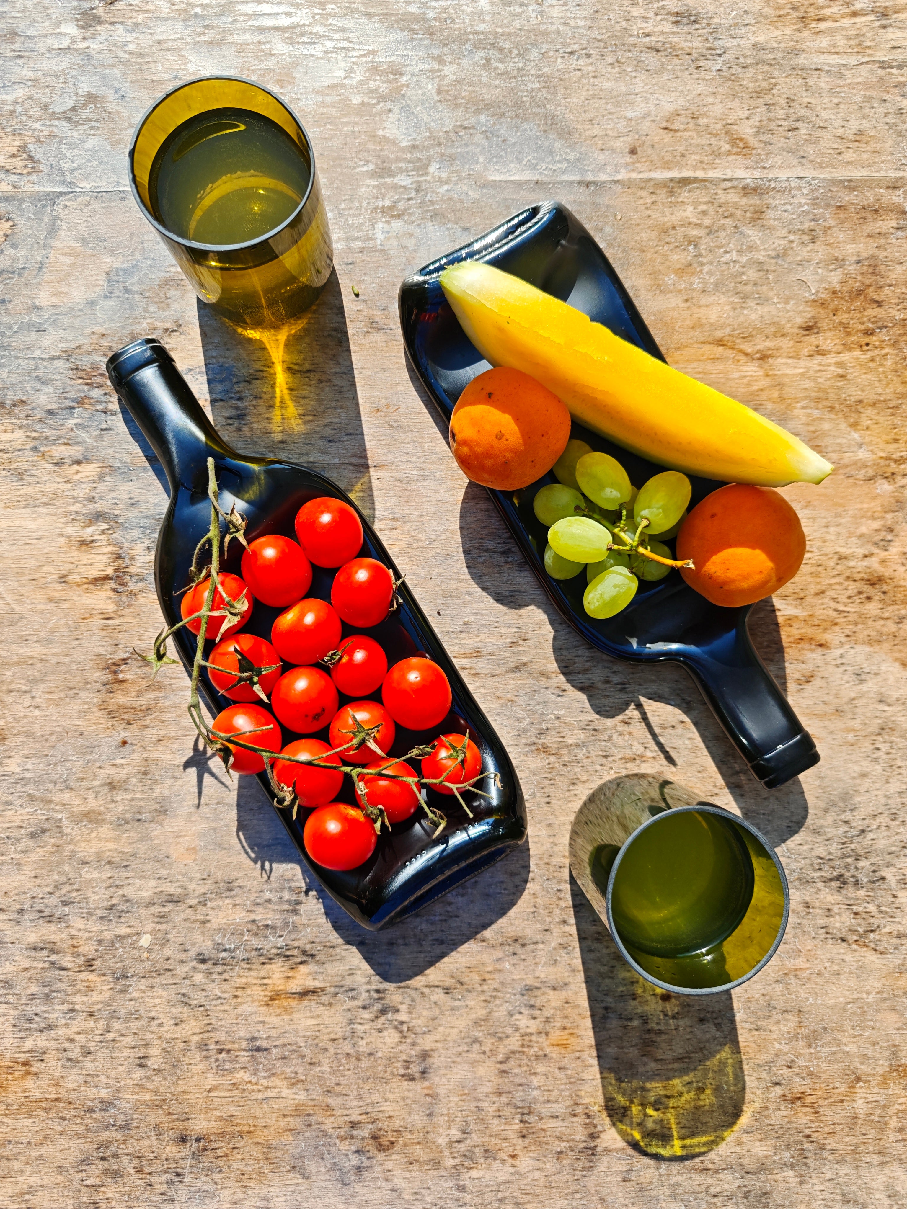 Plateau | Bouteille de vin écrasée