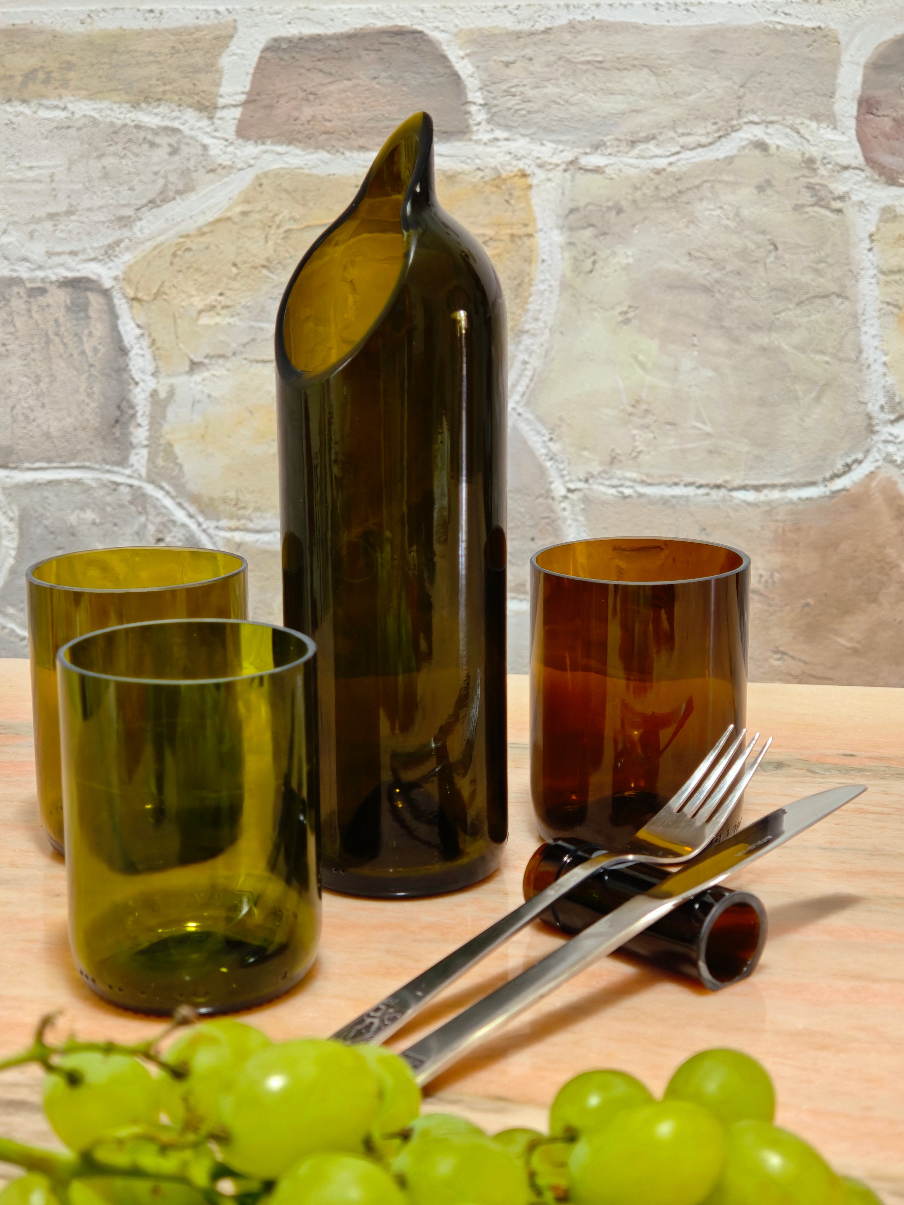 Repose-couverts en verre recyclé design éco-chic