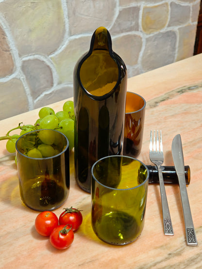 Boîte: 6 Verres | 1 Carafe | 4 Repose-couverts (Satinée)